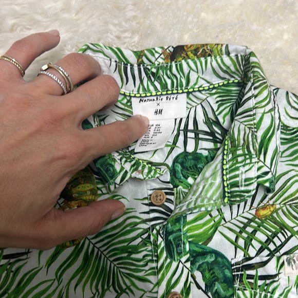 Worn Once - Nathalie Lete x H&M Short Sleeve Button Down Shirt 3-4Years - Picture 2 of 3